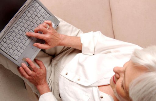 Woman checking health information online
