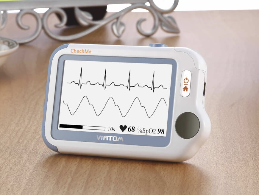 Checkme Pro Vital Signs Health Monitor for ECG, Oxygen Level, Heart Rate, Blood Pressure and Temperature.